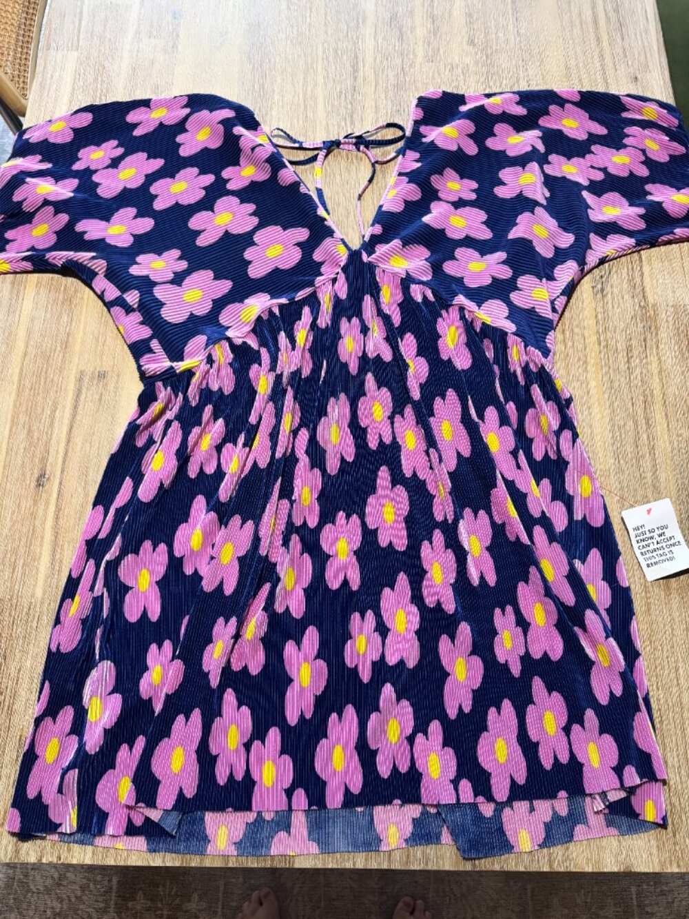 ASOS Plisse Batwing Mini Dress - Picture 5 of 7